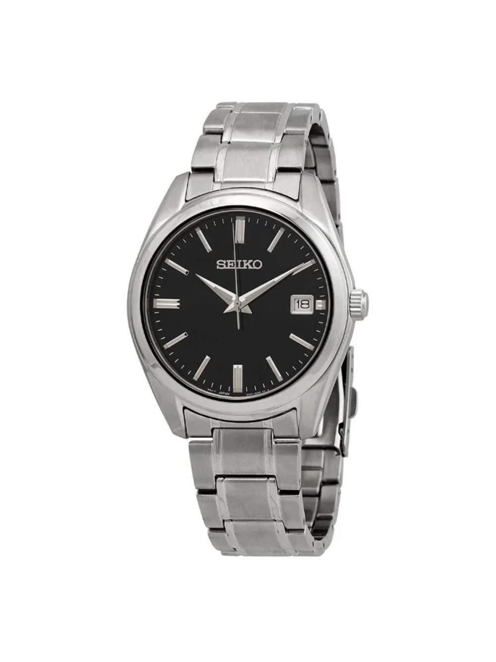 NWT Seiko Essentials Quartz Black Dial Men's Watch